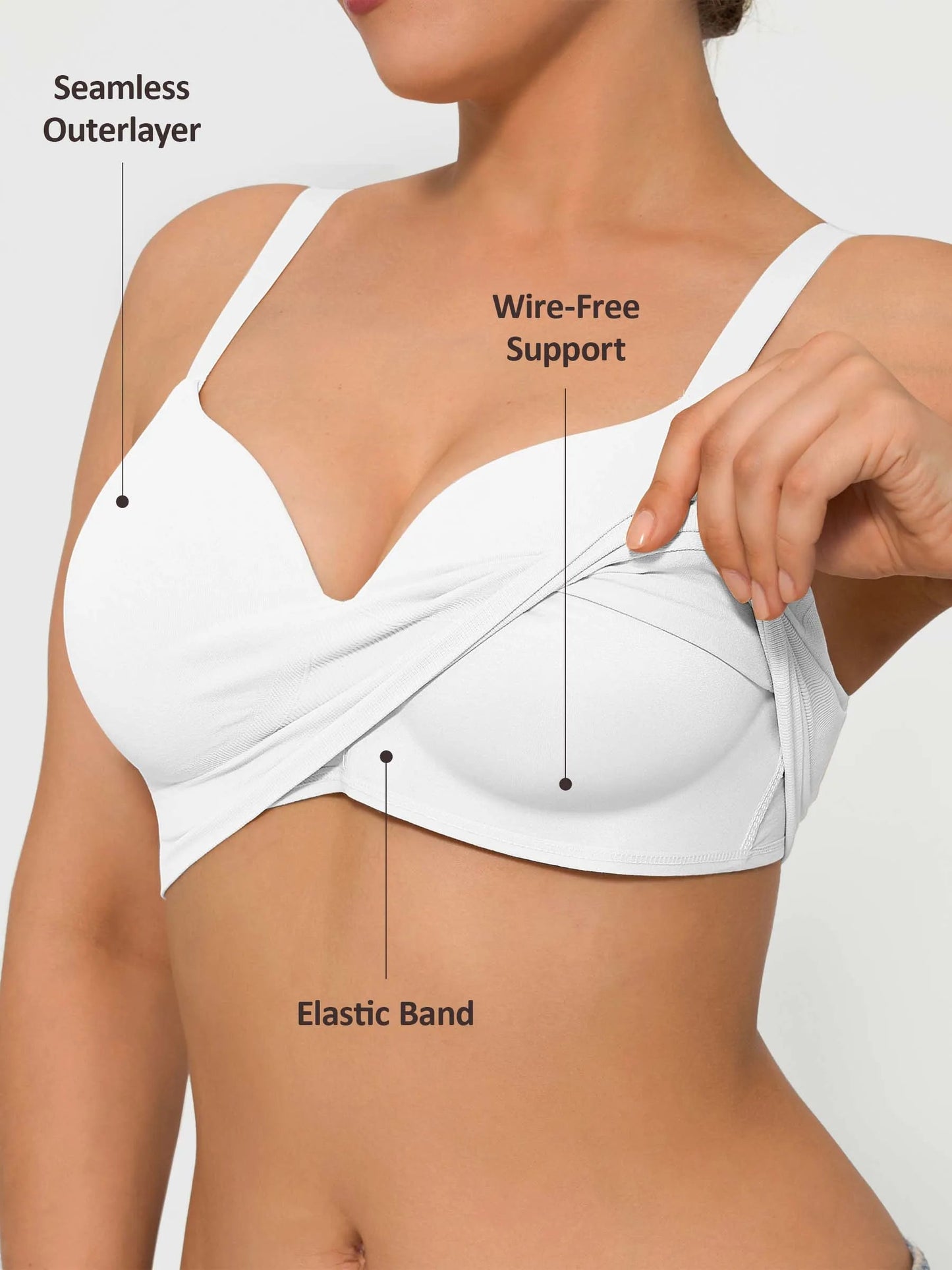 Feelingirl Wireless Push-Up Seamless Comfort Full Coverage Bra