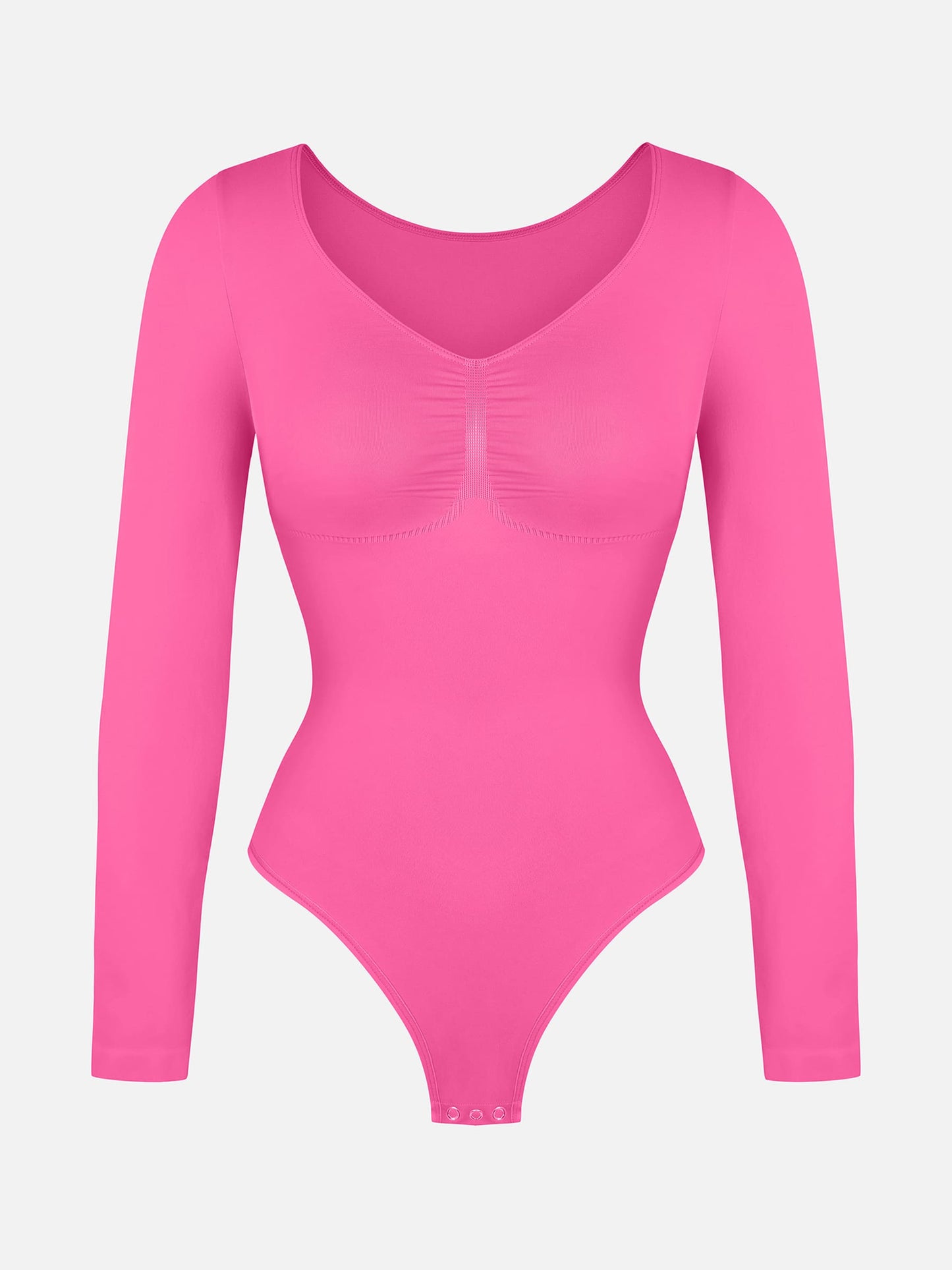 Feelingirl Seamless Long Sleeve Tummy Control Thong Bodysuit
