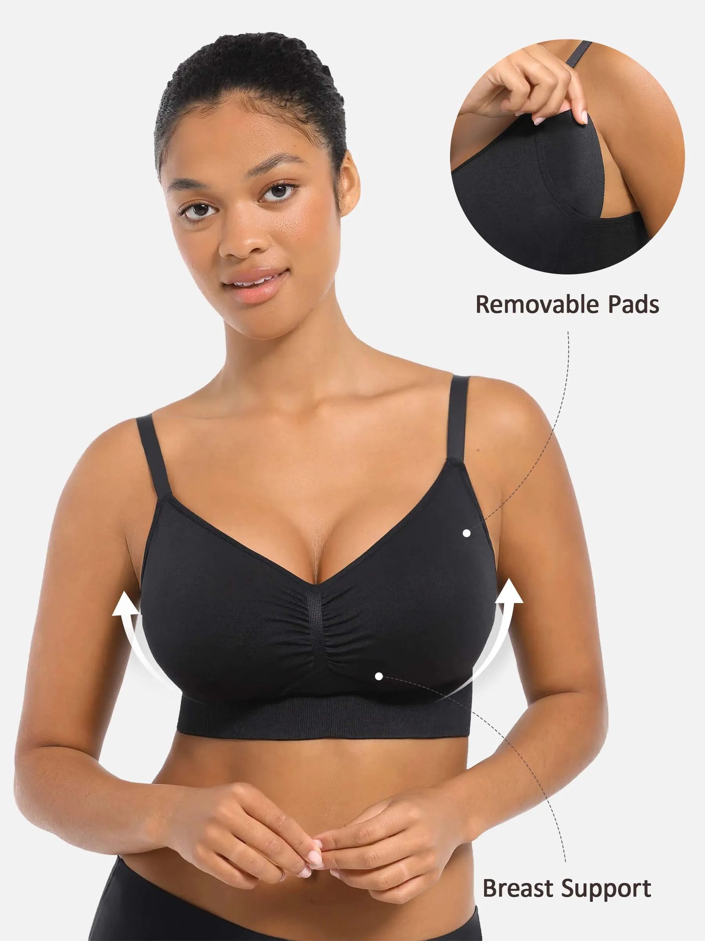 Feelingirl Seamless Everyday Bra with Built-In Soft Padding