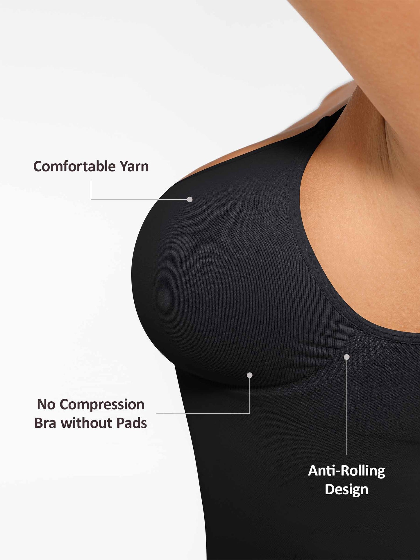 Feelingirl Bust Support Waist and Abdomen Control Shape Tank Top Vest