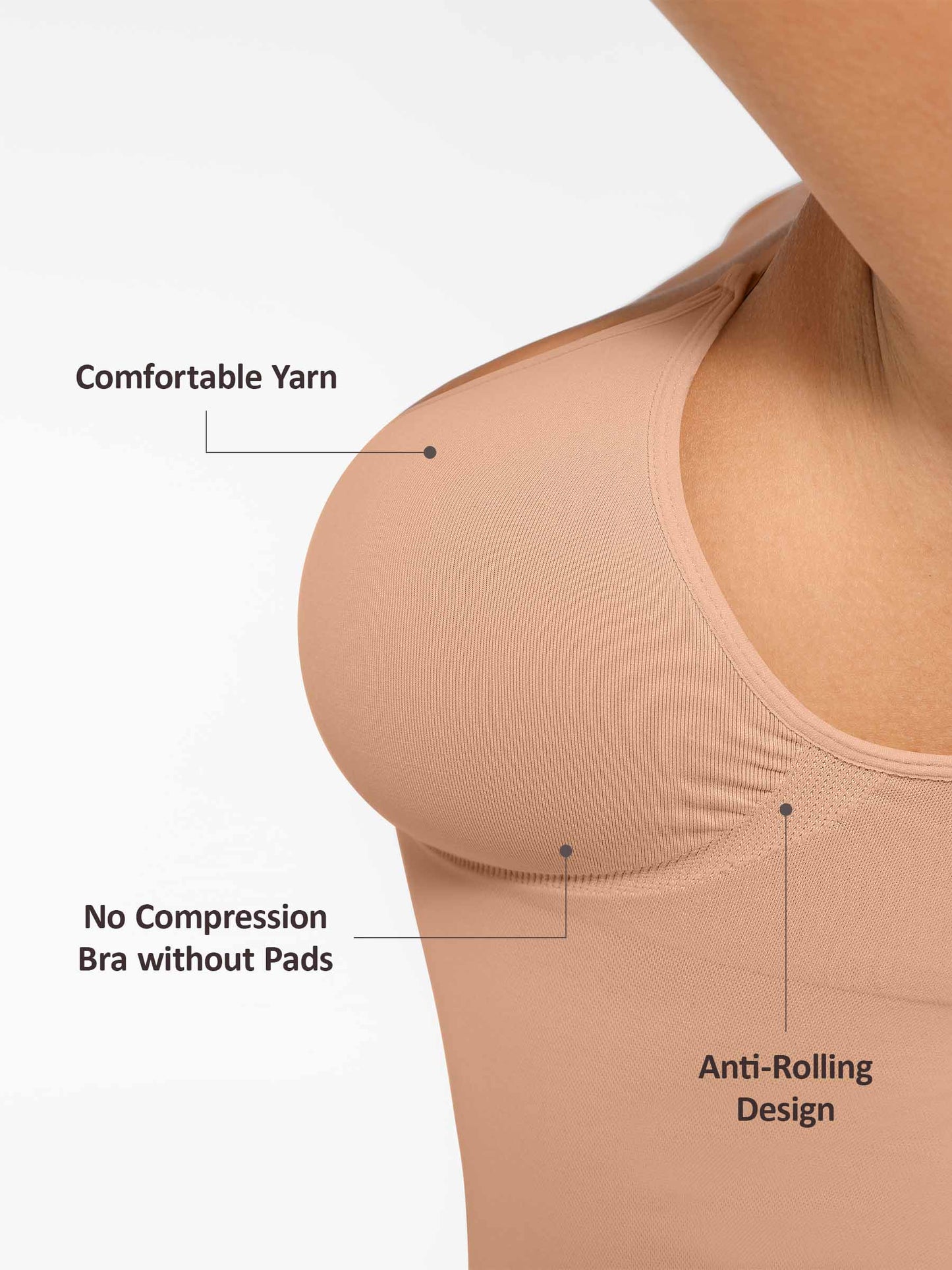 Feelingirl Bust Support Waist and Abdomen Control Shape Tank Top Vest