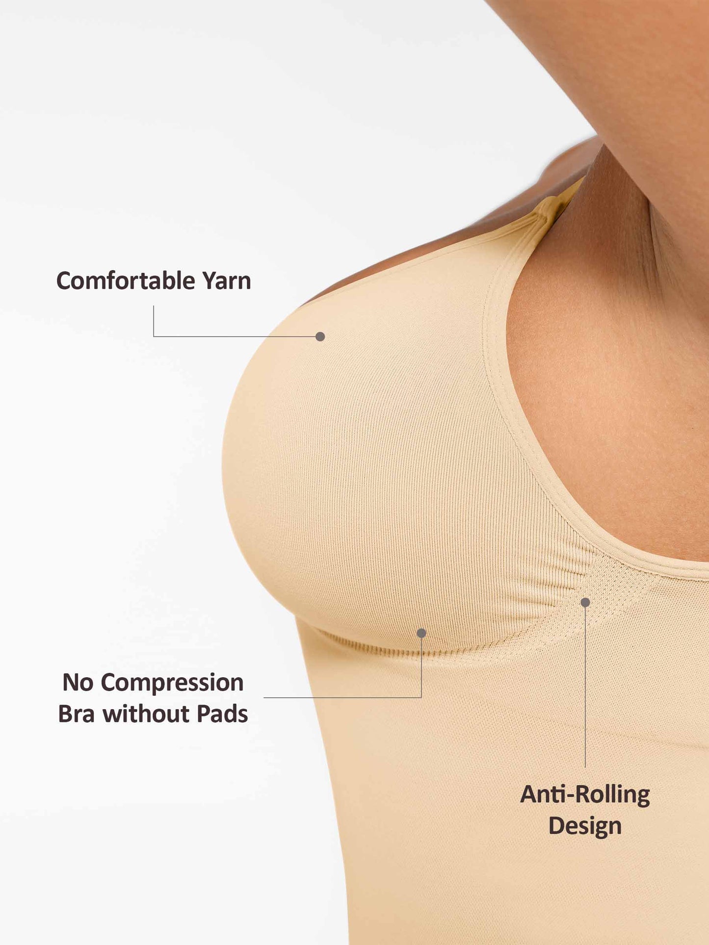 Feelingirl Bust Support Waist and Abdomen Control Shape Tank Top Vest