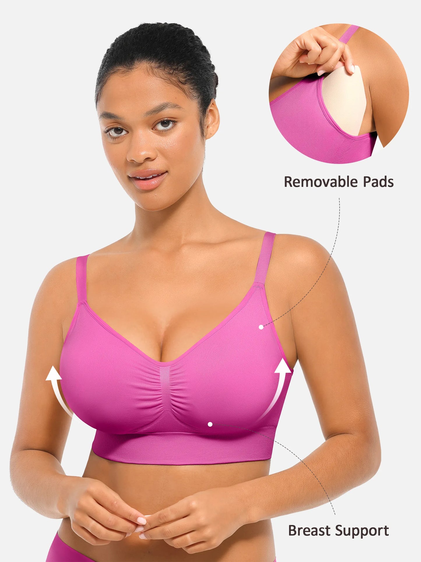 Feelingirl Seamless Everyday Bra with Built-In Soft Padding