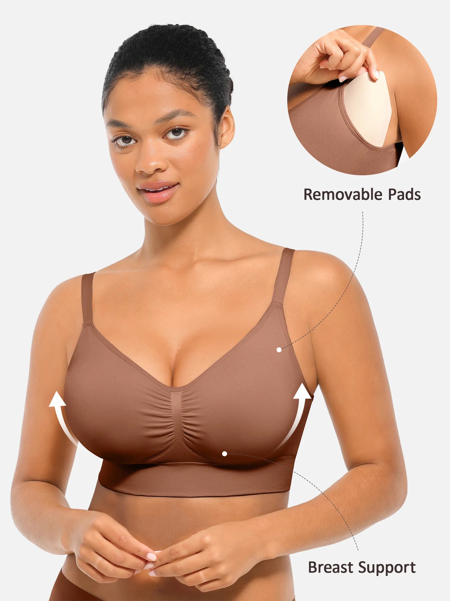 Feelingirl Seamless Everyday Bra with Built-In Soft Padding