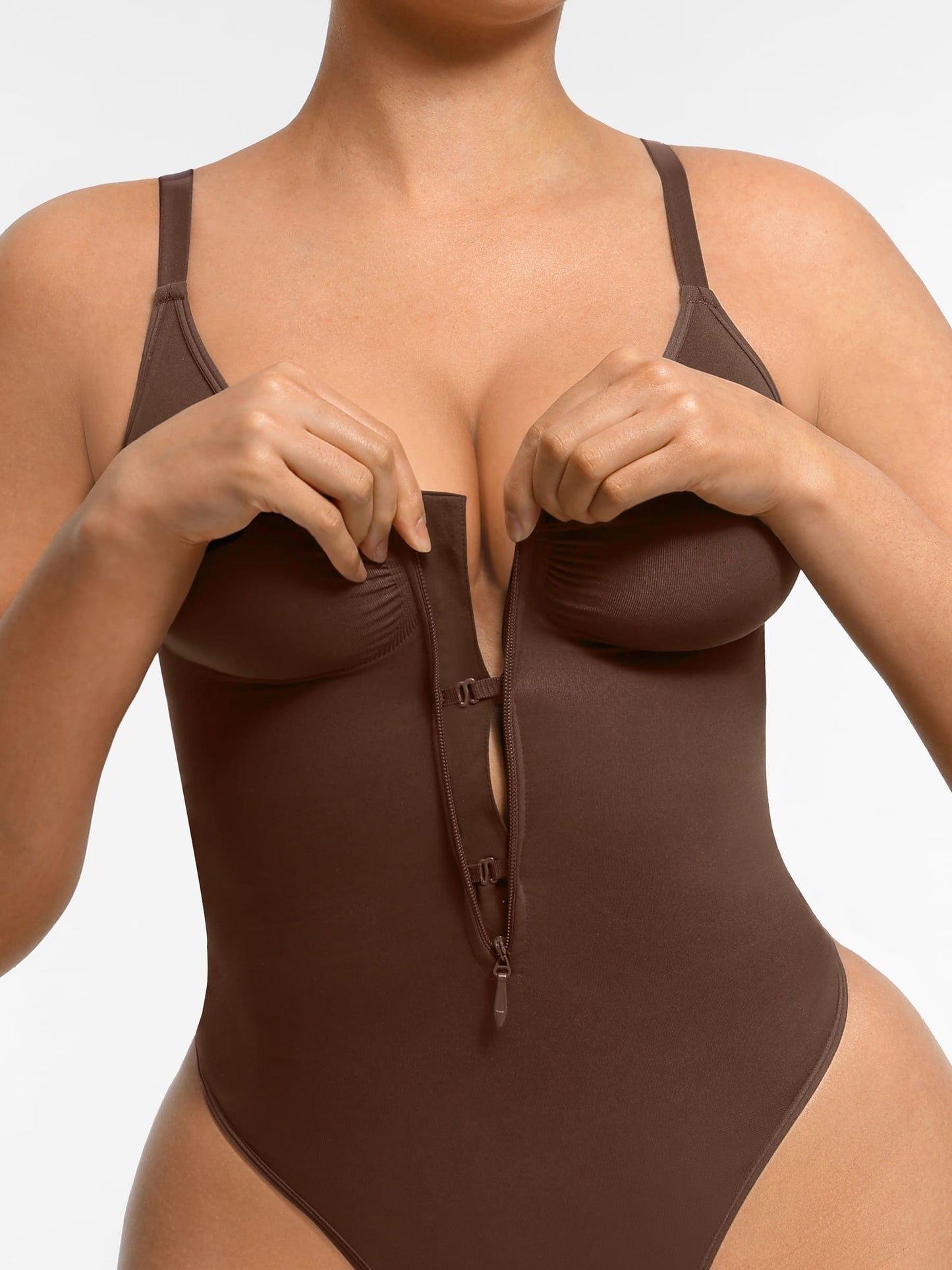 Feelingirl Tummy Control Seamless Zipper Shaping Bodysuit