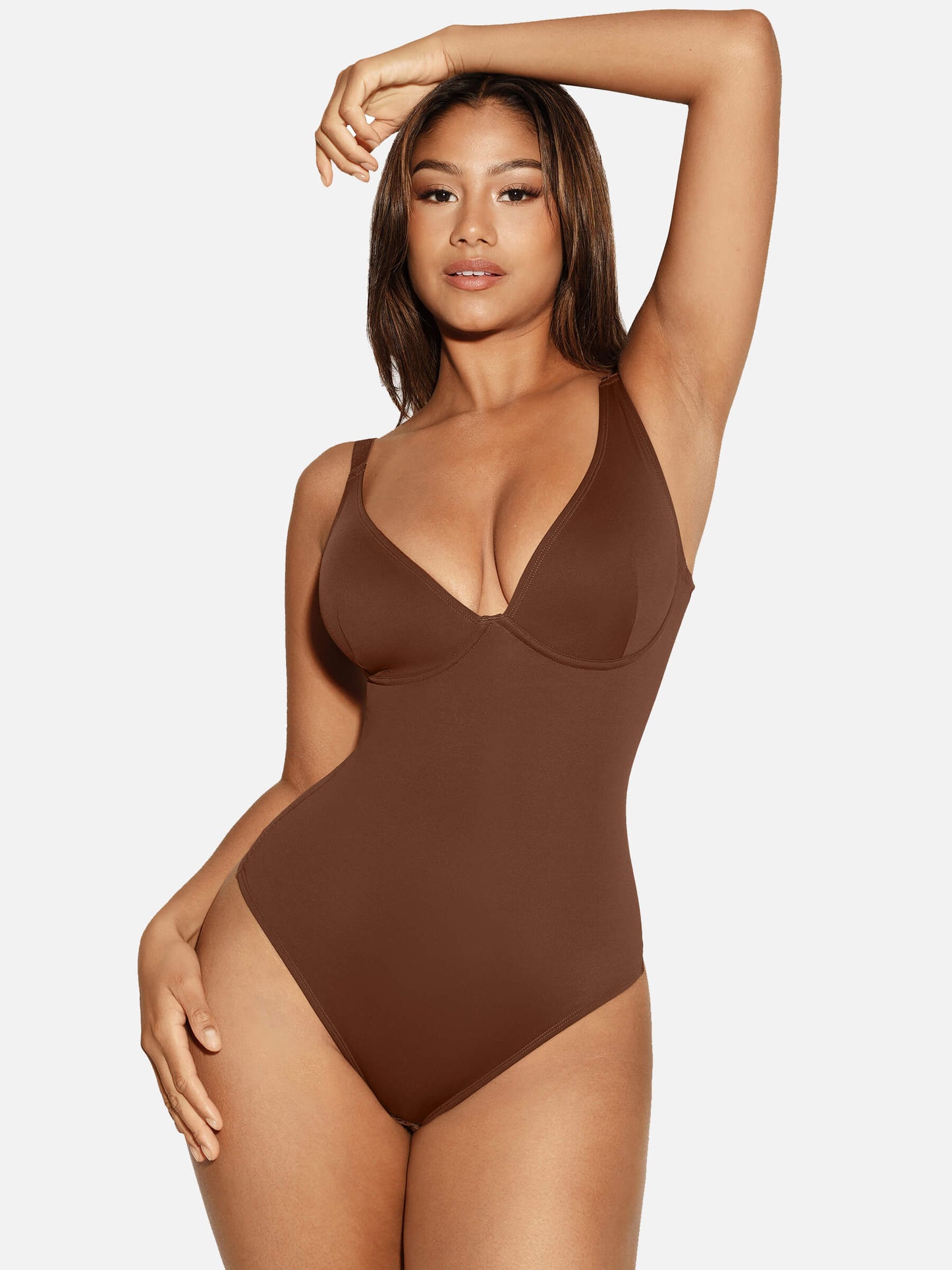 Feelingirl V Neck Tummy Control Shaping Bodysuit