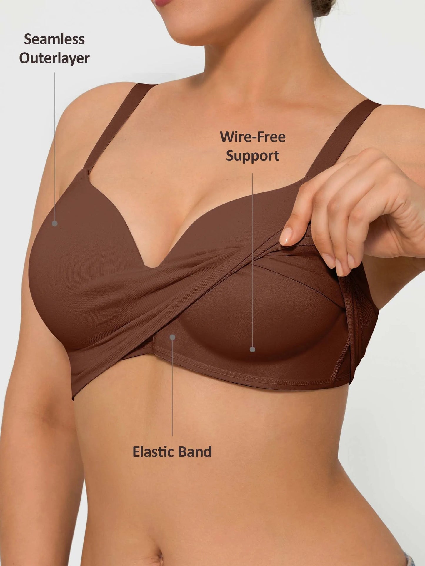 Feelingirl Wireless Push-Up Seamless Comfort Full Coverage Bra
