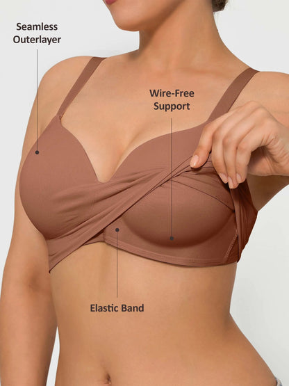 Feelingirl Wireless Push-Up Seamless Comfort Full Coverage Bra