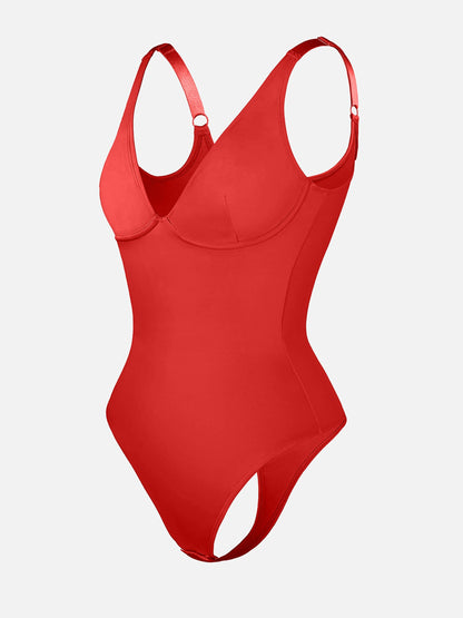 Feelingirl V Neck Tummy Control Shaping Bodysuit