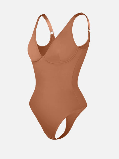 Feelingirl V Neck Tummy Control Shaping Bodysuit