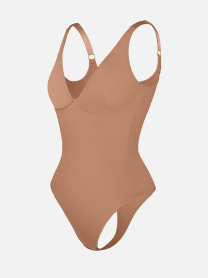 Feelingirl V Neck Tummy Control Shaping Bodysuit