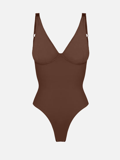 Feelingirl V Neck Tummy Control Shaping Bodysuit