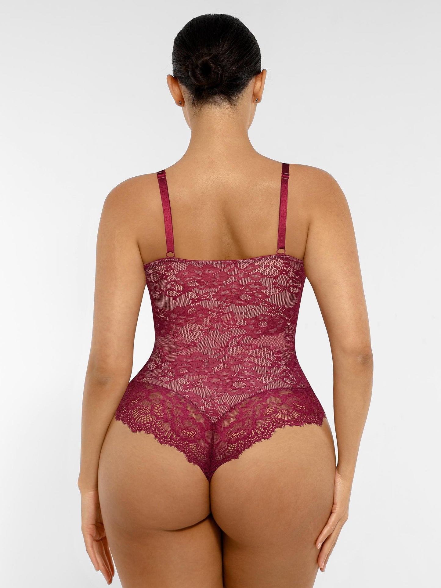 Feelingirl Lace V Neck Full Bodysuit