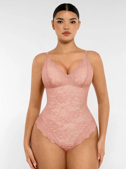 Feelingirl Lace V Neck Full Bodysuit Underwear