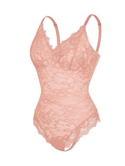 Feelingirl Lace V Neck Full Bodysuit Underwear