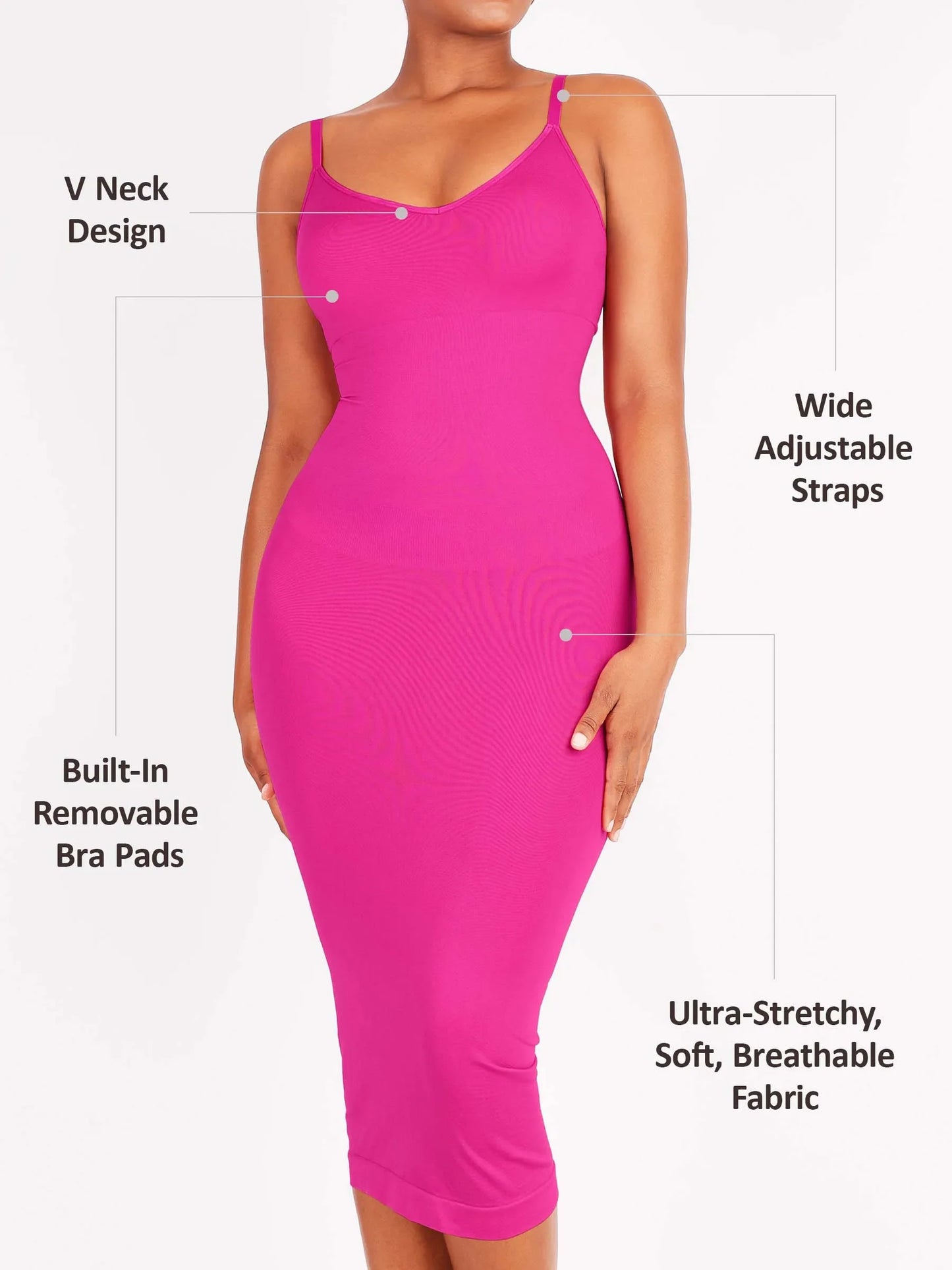 Feelingirl Seamless Midi Body Shaper Dress