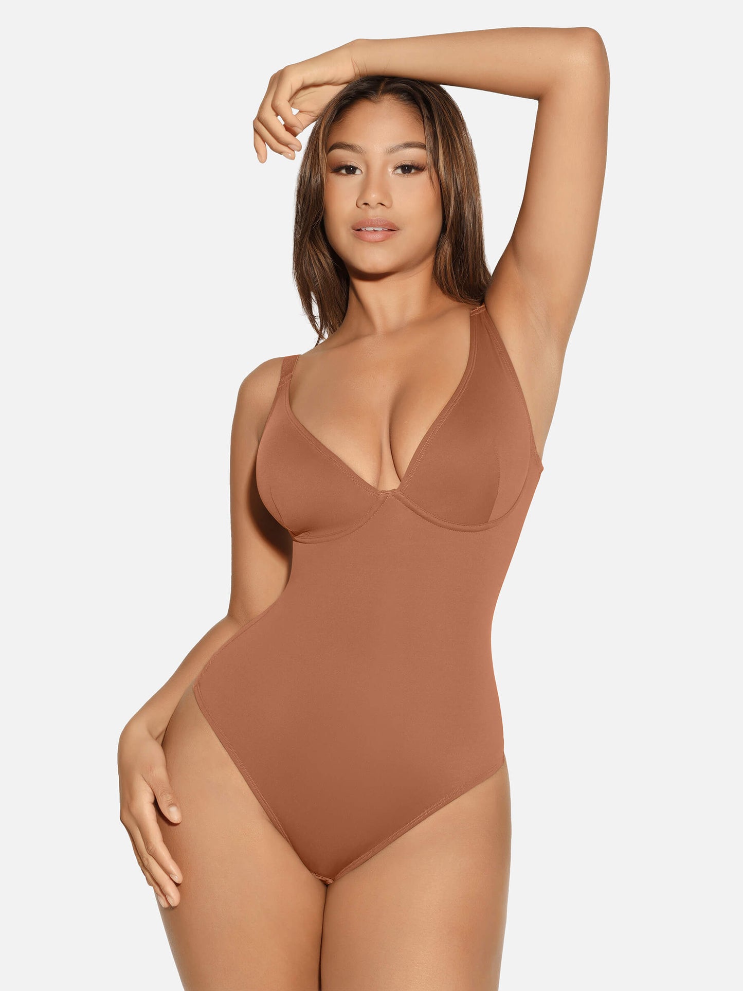 Feelingirl V Neck Tummy Control Shaping Bodysuit