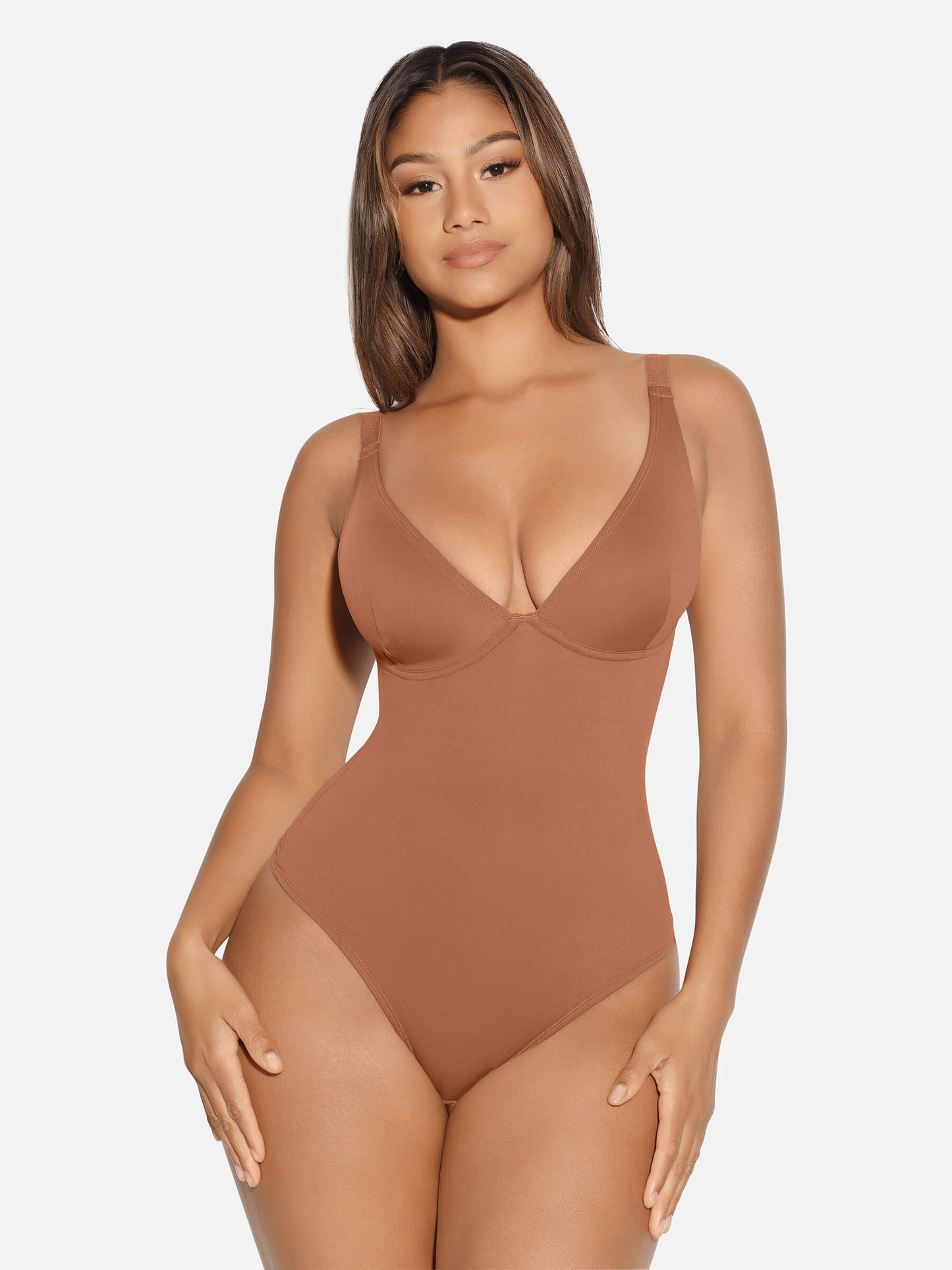 Feelingirl V Neck Tummy Control Shaping Bodysuit