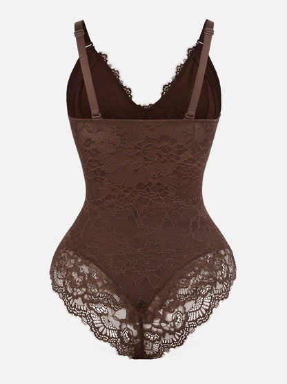 Feelingirl Lace V Neck Full Bodysuit Underwear