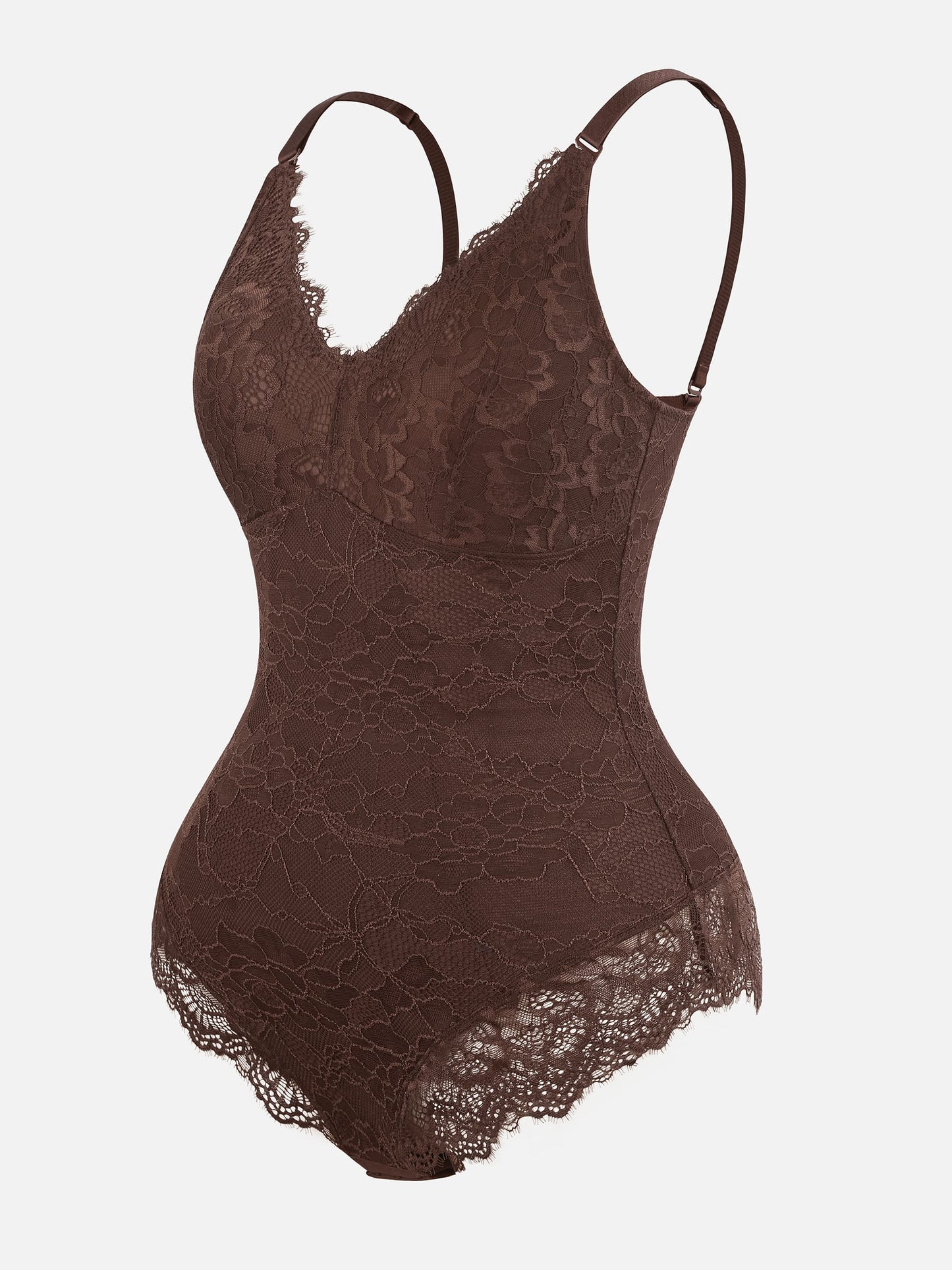 Feelingirl Lace V Neck Full Bodysuit