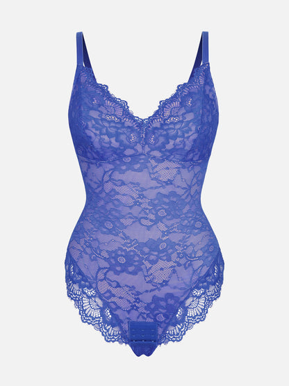 Feelingirl Lace V Neck Full Bodysuit