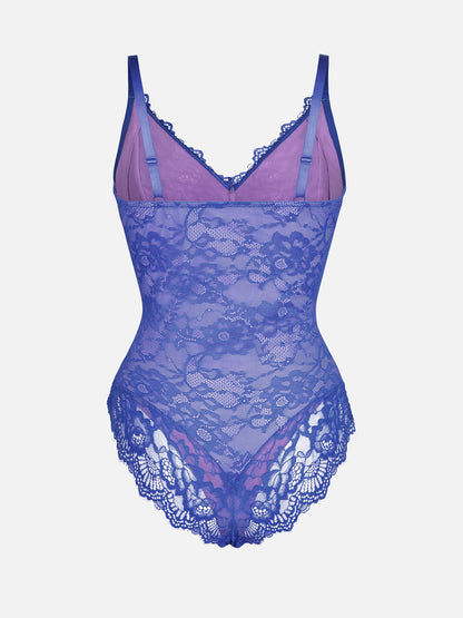 Feelingirl Lace V Neck Full Bodysuit