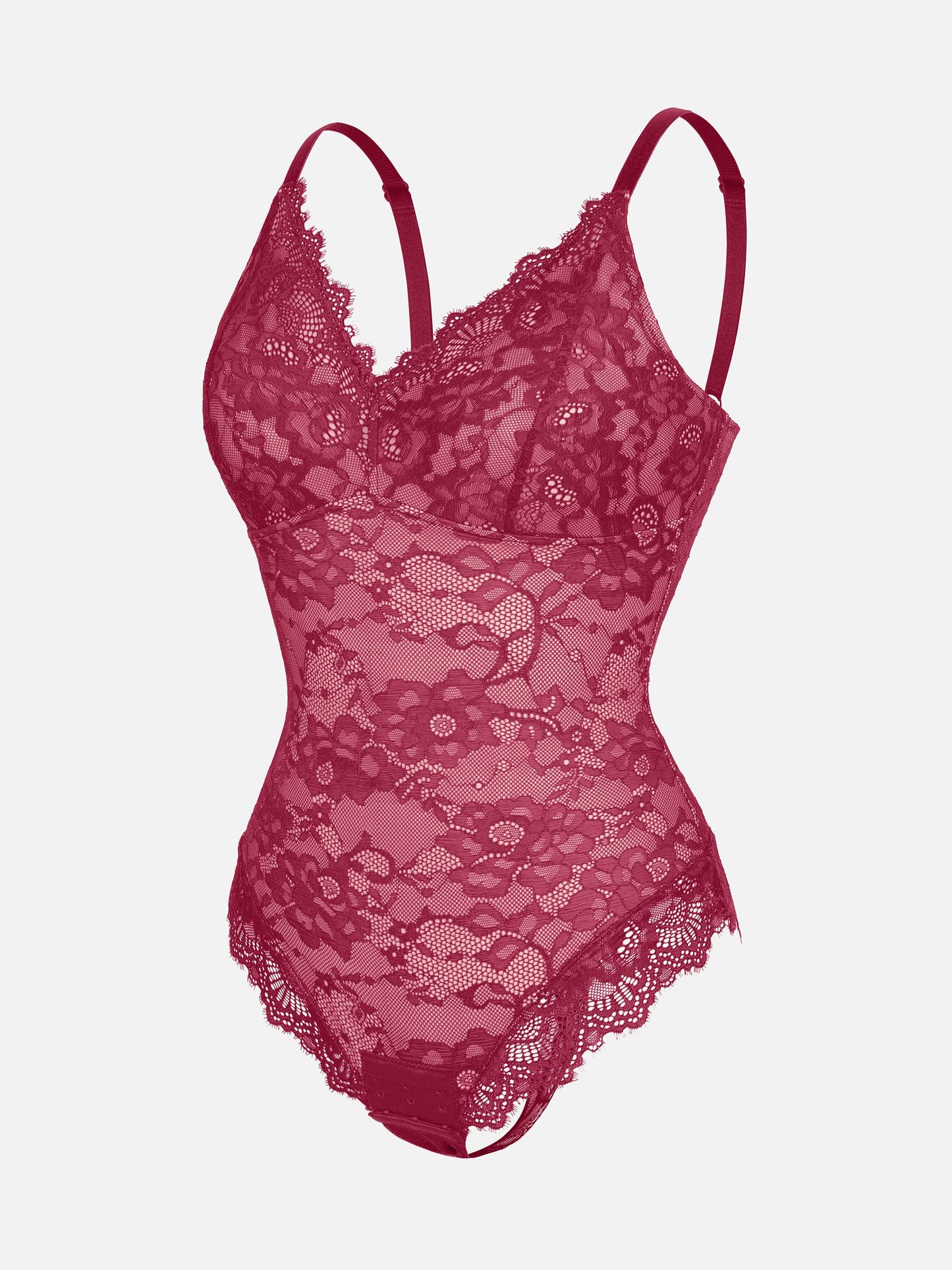 Feelingirl Lace V Neck Full Bodysuit