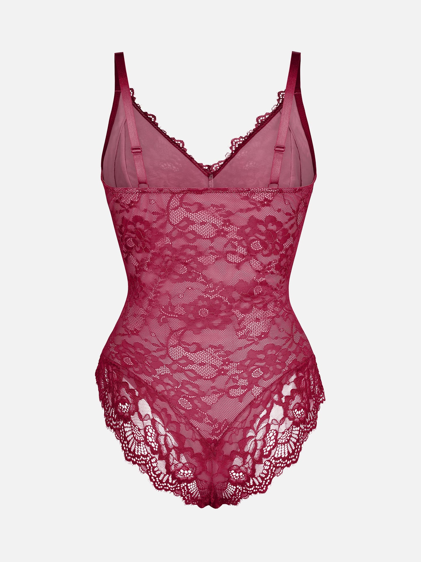 Feelingirl Lace V Neck Full Bodysuit