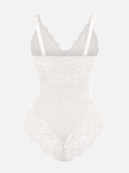 Feelingirl Lace V Neck Full Bodysuit Underwear