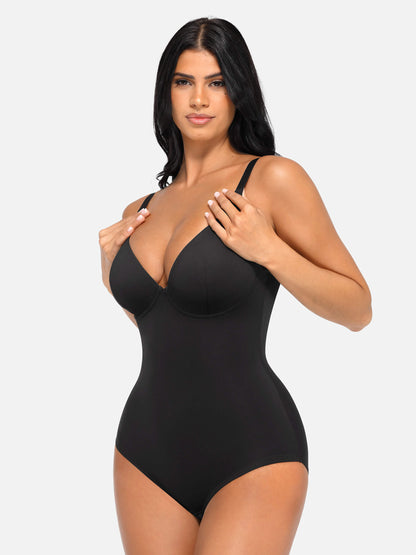 Feelingirl V Neck Tummy Control Shaping Bodysuit