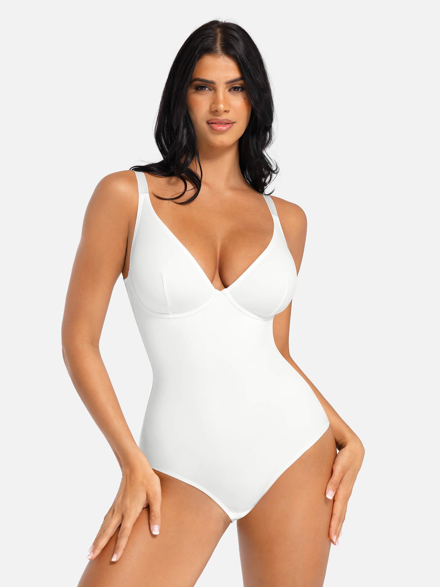 Feelingirl V Neck Tummy Control Shaping Bodysuit