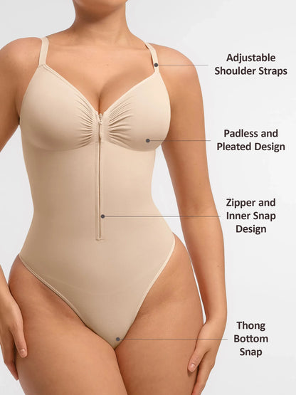 Feelingirl Tummy Control Seamless Zipper Shaping Bodysuit