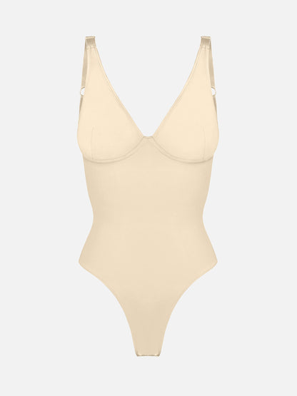 Feelingirl V Neck Tummy Control Shaping Bodysuit