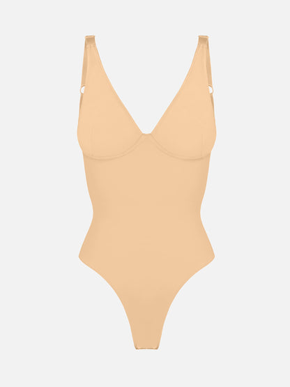 Feelingirl V Neck Tummy Control Shaping Bodysuit