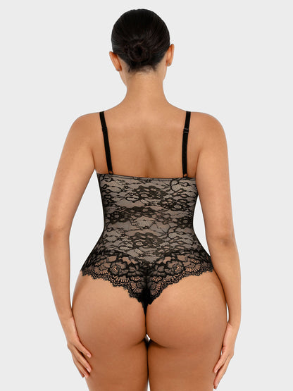 Feelingirl Lace V Neck Full Bodysuit Underwear